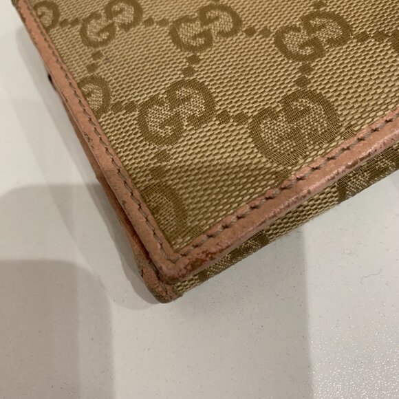 Gucci Beige GG Canvas Long Wallet Sku#84184 (Gently used, snap loose) - Picture 10 of 12